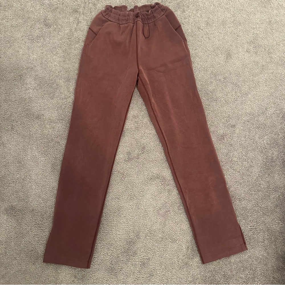 lulu lemon athletica brushed softstreme split hem high rise pant